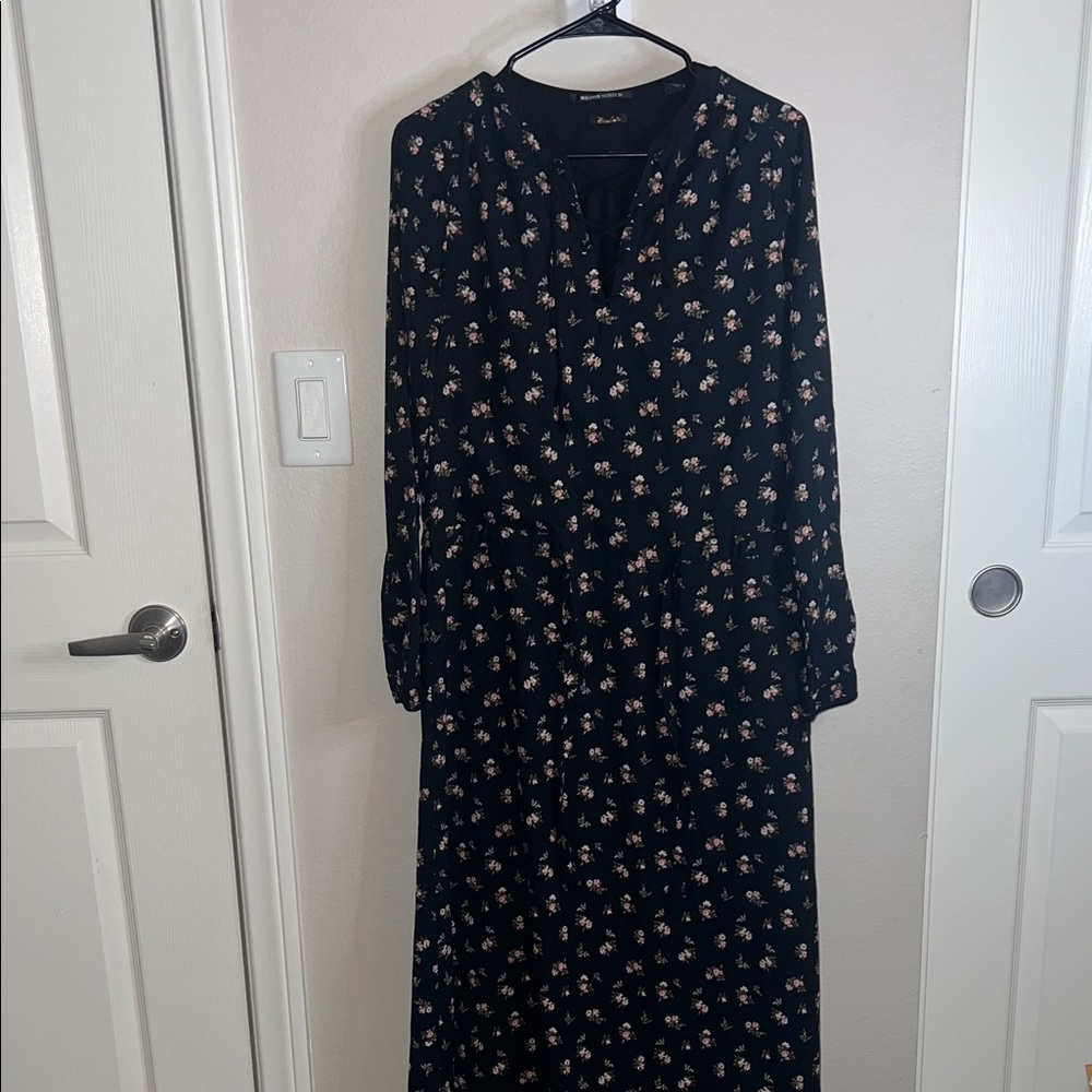 Black Floral Long Sleeve Dress